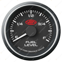 SAAS Fuel Level Gauge In Dash 52mm 2" Black Muscle Series SG-FL52B