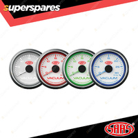 SAAS Vacuum Gauge 0-30 inHg 52mm White Muscle Series Mechanical Multi Color LED