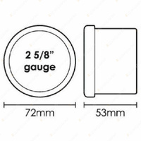 SAAS Oil Pressure Gauge 0-140 psi 66mm 2-5/8" Black Face Muscle Series