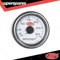 SAAS Turbo Boost Gauge Diesel 0-30 psi 52mm White Face Muscle Series