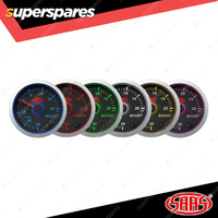 SAAS Petrol Turbo Boost Gauge 30 inHg - 20 psi 52mm Black Face Street Series