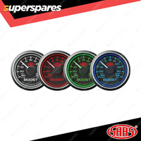 SAAS Turbo Boost Gauge 30 In-Hg 35 psi 52mm Black Face Muscle Series