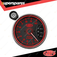 SAAS Tachometer 0-10K with Shiftlite 127mm 5" Black Face Muscle Series