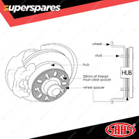 2 Pack SAAS Wheel Spacers Universal 5 Studs ID 90mm OD 164mm Depth 3mm