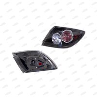 Superspares Right Outer Tail Light for Mazda 3 Hatchback BK Black/Clear/Red