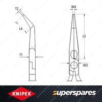 Knipex Needle Nose Grip Plier Bent - with 45 Degree Angled Head & Extra Long Jaw