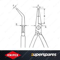 Knipex Electronics Plier - Length 145mm with 45 Deg Bent Half-round Long Jaws