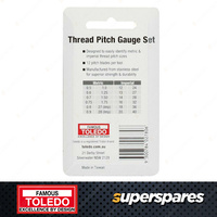 Toledo Thread Pitch Set 2pc Metric and SAE 12 Pitch Sizes per Tool