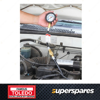 Toledo Petrol Compression Tester Kit - 300PSI & 21KG/CM Air Hose Adaptor 38mm