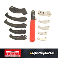 Toledo C-Hook Wrench Set - Ratcheting Interchangable 4 Jaw sizes & 4 Pin sizes