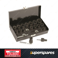 Toledo Single Twist socket 21pc Set Reversible Sockets 6mm - 27mm