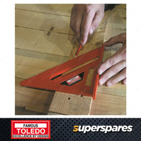 Toledo Rafter Square - Ergocast Plastic 7" Tri-square miter square protractor