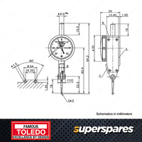 Toledo Metric Analogue Dial Test Indicator - 0.01 x 0.8mm High Precision Expert