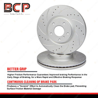 Slotted & Dimpled Pair Rear Disc Brake Rotors for Nissan Patrol GQ Y60 Y61 GU