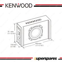 Kenwood 8in All in One Powered Subwoofer Enclosure size 450x300x150mm PA-W801B