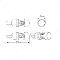 LED Autolamps T10 White Wedge Bulb 200lm Effective CANBUS Compatible Blister