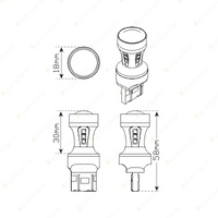 LED Autolamps T20 White Wedge Bulb 200lm Effective CANBUS Compatible Blister