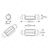 LED Autolamps 41mm White Festoon Light 180lm Effective CANBUS Compatible Blister