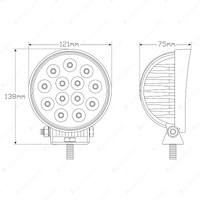 LED Autolamps Heavy Duty 39 Watt Round Flood Light 13 LED Work Lamp Single Box