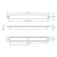 LED Autolamps Amber Rear Indicator Strip Light 24V Coloured Lens Blister