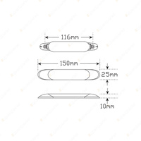 LED Autolamps Interior Lamp Strip Light Clear Lens 12V 31 SMD Single Blister