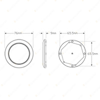 LED Autolamps Interior Light Warm White with White Bezel 12V 76x9mm Blister