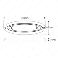 LED Autolamps Oval Interior/Exterior Light Touch Switch 45 LED Lamp Blister