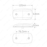 LED Autolamps Amber Side Marker Light 12-24 Volt 4 LED Lamp Single Blister