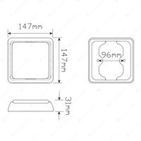 LED Autolamps White Reversing Light 12-24V 25 LED Lamp with Bracket Blister