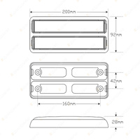 LED Autolamps Stop Tail Indicator Light 72 LED Lamp 12-24V Blister