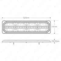 LED Autolamps Stop Tail Reverse Light Sequential Indicator Twin 52cm Blister