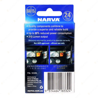 Narva 24 Volt Bau15S L.E.D Ind Globes 1800K Amber (Blister Pack Of 2)