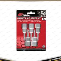 5 Pcs PK Tool Magnetic Socket / Drill Nut Driver Set - 6.4mm 1/4 Inch Hex Shank