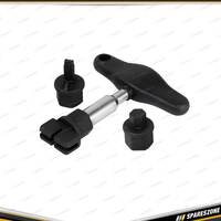 4 Pcs of PK Tool Plastic Oil Pan Drain Plug Tool Set - 1/4 Inch Drive T-Handle