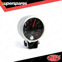 SAAS Tachometer Petrol 0-8K RPM Shiftlight 80mm Black Street Series 12V