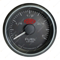 SAAS Fuel Level Gauge In Dash 52mm 2" Black Muscle Series SG-FL52B