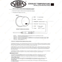 SAAS Exhaust Temp Pyrometer 300 Deg - 1300 Deg 52mm Black Face Muscle Series