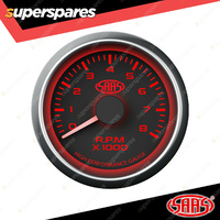 SAAS Tachometer 0-8K 52mm Black Face Muscle Series 4 Colour Lighting