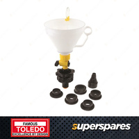 Toledo 8pc Coolant Filler Funnel Set - 31 35 40 42 45mm & universal tapered cone