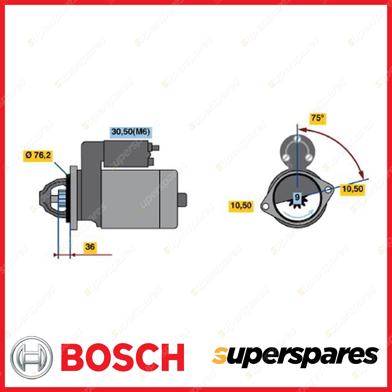 Bosch Starter Motor for Porsche 911 964 993 Carrera 3.6L 6cyl