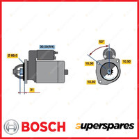 Bosch Starter Motor for Fendt Farmer 204 P PA V VA GT 275 09/1986-12/1991