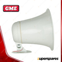 GME 8 Watt White P.A. Horn With Lead Plug - Durable UV-Resistant Plastic Housing