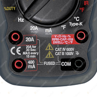 Projecta Automotive Digital Multimeter Inductive Pick Up & IR Temperature Sensor