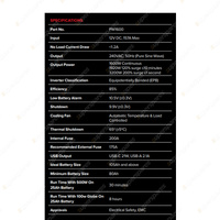Projecta 1600W 12V Pure Sine Wave Inverter - AS/NZS Approved 240V Socket