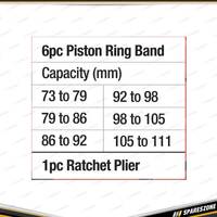 7 Pcss of PK Tool Piston Ring Compressor Set - Inclues 6 Ring Compressor Bands