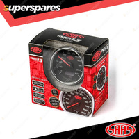 SAAS Speedometer Gauge 0 - 220 KPH 80mm In Dash Black Muscle Series 3