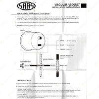 SAAS Turbo Boost Gauge 30 In-Hg 35 psi 52mm Black Face Muscle Series