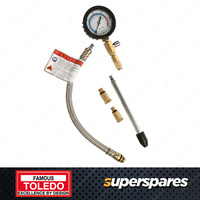 Toledo Petrol Compression Tester Kit - Dual Scale 300psi & 21KG/CM