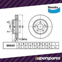 Bendix Rear ULT Disc Brake Rotors for HSV Senator Manta GTS Clubsport VT 315mm