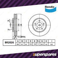 Bendix Front Ultimate Disc Brake Rotors for Holden Caprice WM Calais VE VF 3.6L